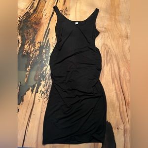Maternity black tank dress midi length